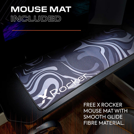 Panther 100cm Gaming Desk - Carbon Fibre Black