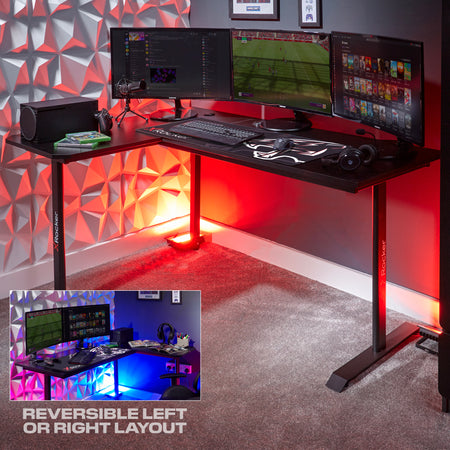 Panther XL 115cm Ambi Reversible L-Shape Corner Gaming Desk