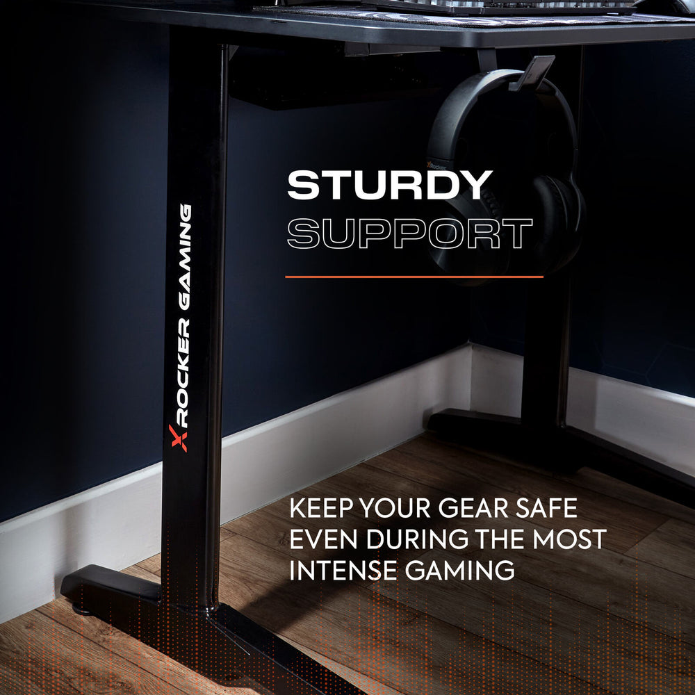 Panther 100cm Gaming Desk - Carbon Fibre Black