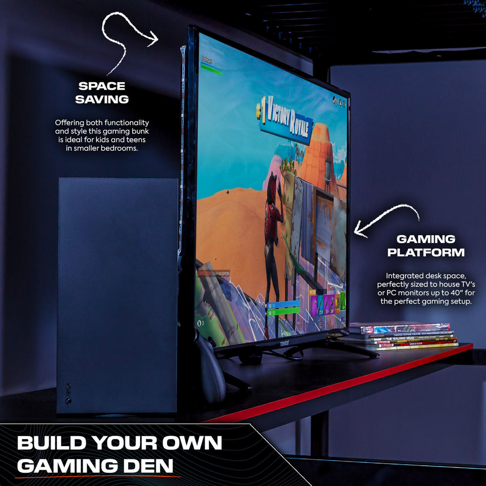 HQ High Sleeper Gaming Bed with Desk
