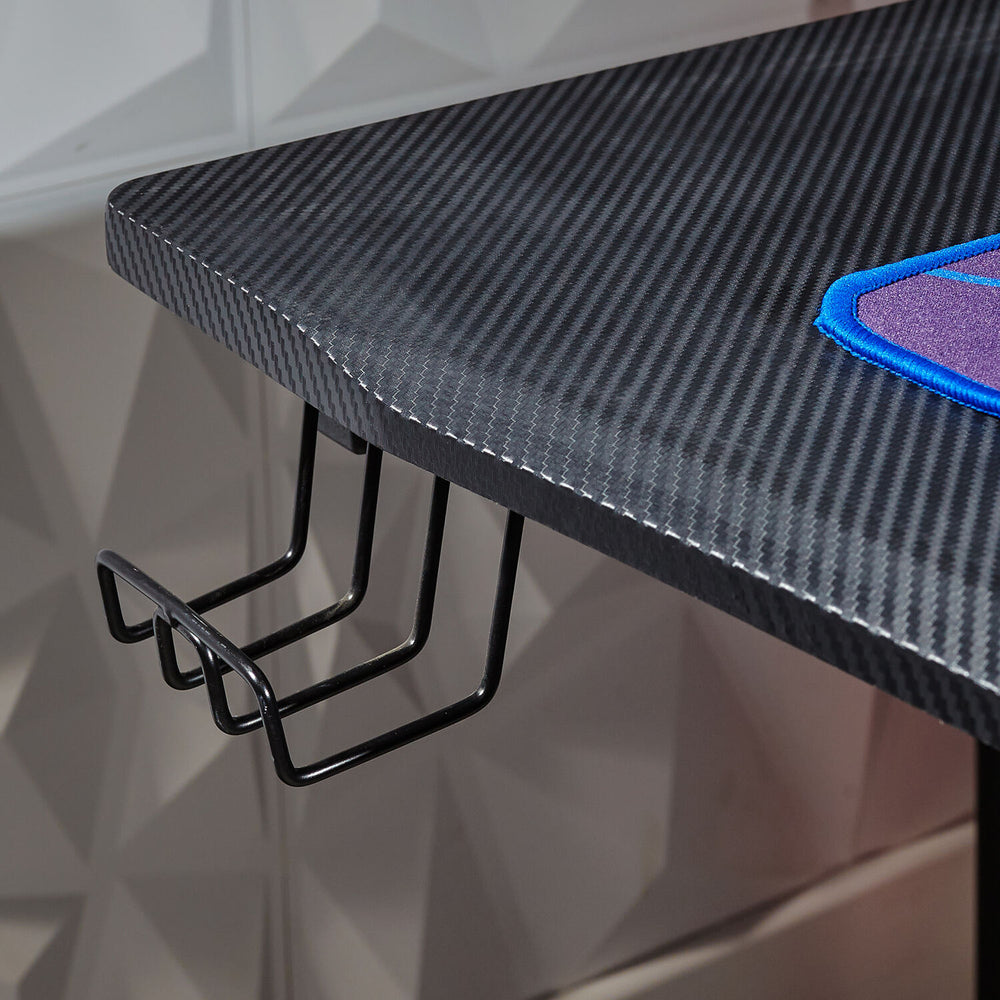 Ocelot 115cm Gaming Desk with Blue/Red Stickers and FREE Mousepad