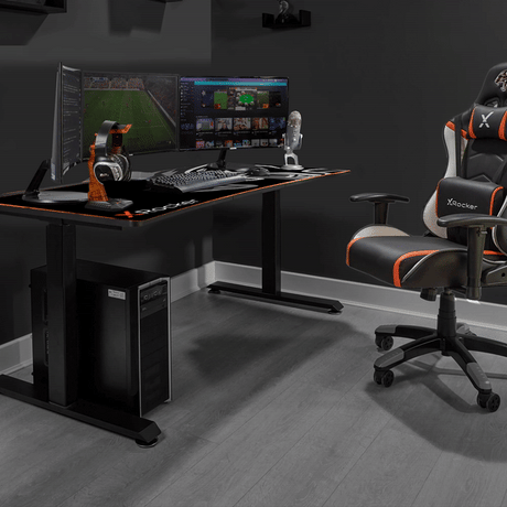 Cougar XL 160cm Height Adjustable Gaming Desk - Black